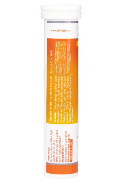 Phytodef VitaminCand D3 + Zinc EffervescentTablet- 20 Piecesx5 Pieces (orange Flavor)