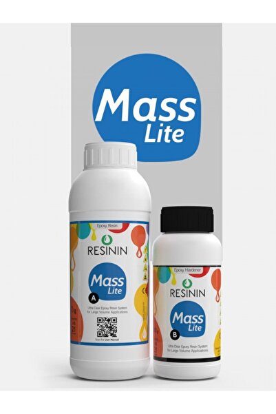 Resinin Mass Lite 1500 Gr A+b Orta Hacim Için Ultra Şeffaf Epoksi Reçine