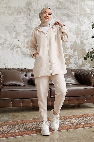 InStyle Costum din două piese Amor Basic - Crem