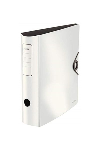 Leitz 180 °   Active Solid Wide Folder, White, A4, 82 mm Wide Round Back, with Elastic Band,