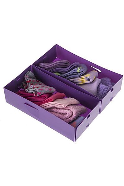 Bosphorus Drawer Organizer 2 Pieces Pvc Purple Box