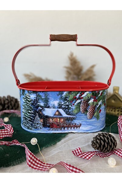 Handmadesign Snow Winter Christmas Themed Conifer Galvanized Multi-Purpose Co...