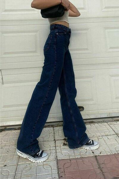 DRC trend Camelia Ikon Zlaté volné džíny Blue Snow Lycra Palazzo Navy Blue Jeans