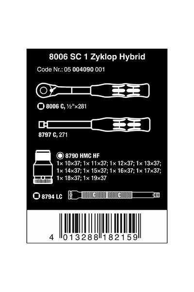 wera 8006 SC 1 مجموعة السقاطة Zyklop الهجينة المختلطة 1/205004090001