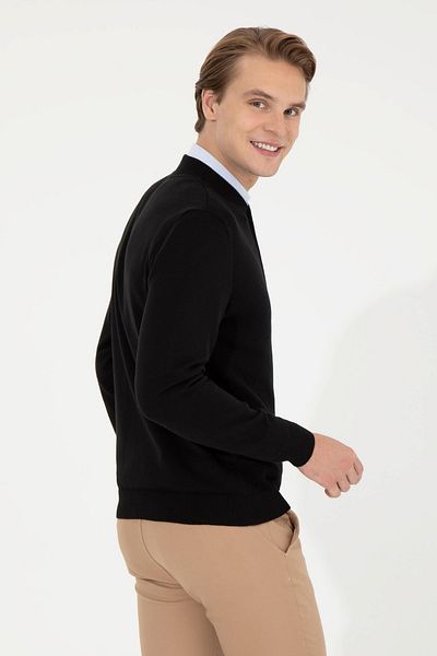 U.S. Polo Assn. Ανδρική Μαύρη Πλεκτή Ζακέτα Basic