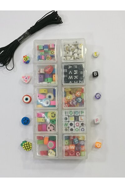 LİVZA BİJUTERİ Fimo Boncuk Ve Harf Boncuk Set Kolye Bileklik Halhal Takı Yapm...