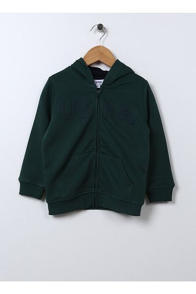 U.S. Polo Assn. Plain Boy's Green Sweatshirt Jaxsk022