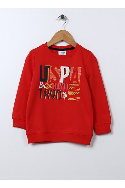 U.S. Polo Assn. Printed Boy's Red Sweatshirt Bury