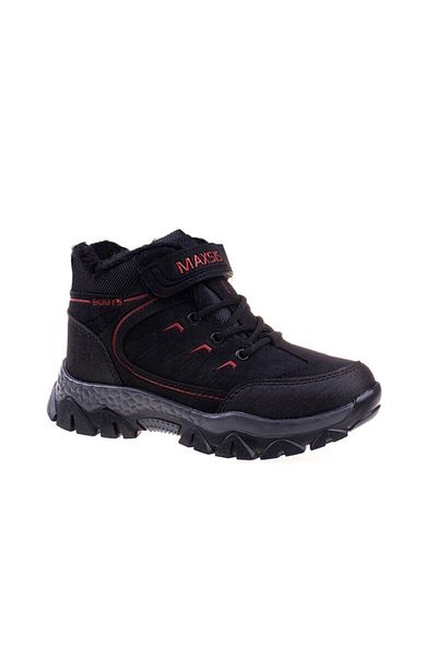 m2s Boys' Black Red Rubber Sole Boots 26-35 Maxsıs