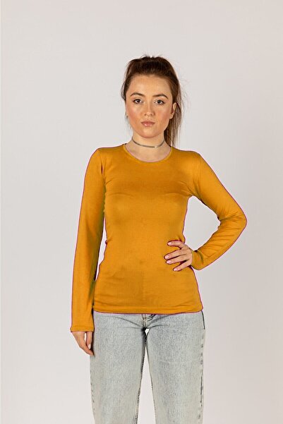 Morpink Kadın Bisiklet Yaka Uzun Kollu Body