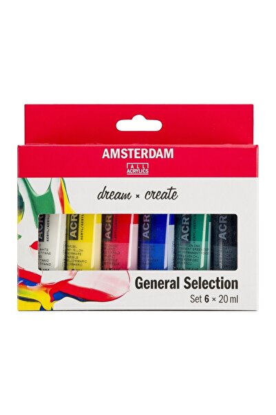Amsterdam Standart Seri Akrilik Boya Seti Ana Renkler 6 X 20 Ml General