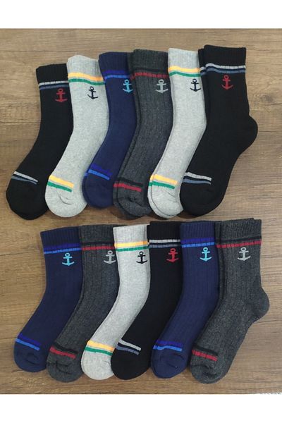 Leement socks Детски 12 чифта дебели хавлиени термо чорапи, безшевни, премиум серия