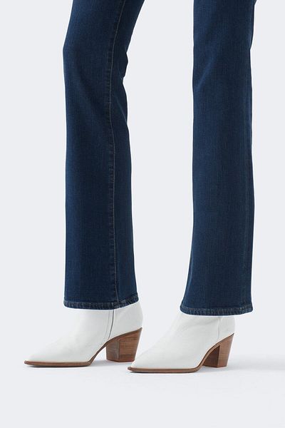 LİMABEL Class Spanish Lycra Colorfast Albastru închis Spaniol Pantaloni de blugi cu talie înaltă Jean cu picioare largi