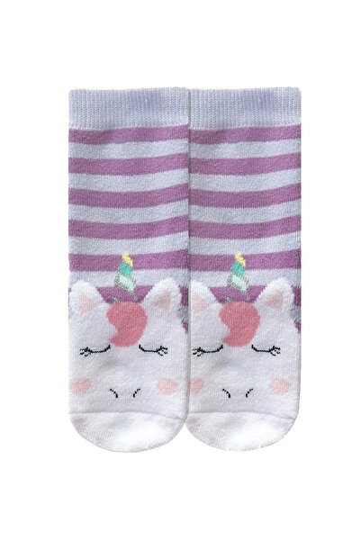 UNLIMITED LEGWEAR Mor Unicorn Desenli Altı Kaydırmaz Taban Çocuk Çorap 20-24 ...