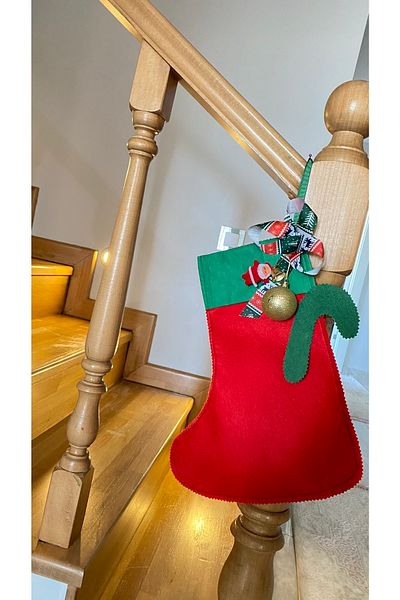 White Alamode Christmas Red Colored Stocking Ornament