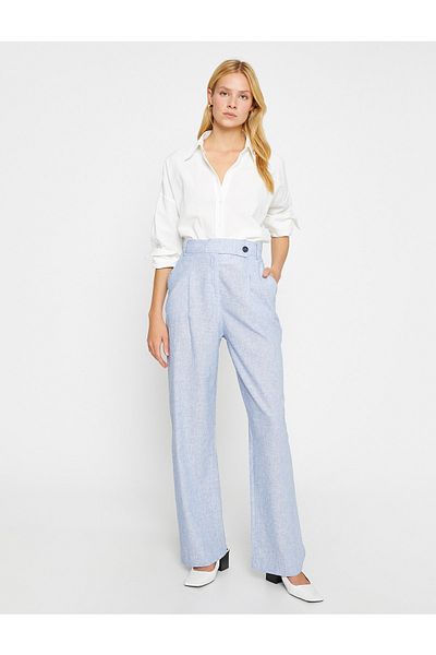 Koton Palazzo Trousers Linen Blended