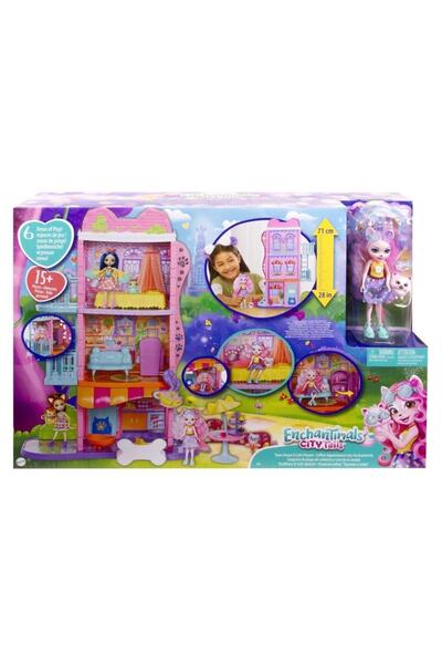 mattel Enchantimals Şehir Evi Ve Kafe Oyun Seti (71 Cm), Bebek, Köpek Figürü ...