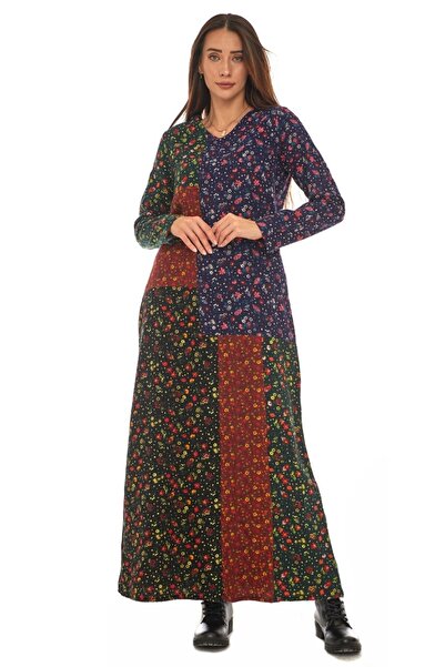 Newbutix Pazen Patchwork Uzun Elbise