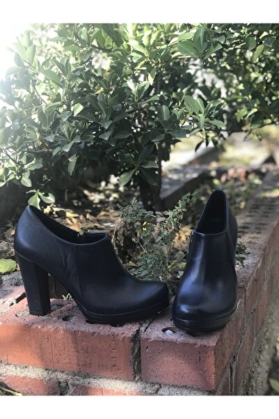 HEDO Kadın Siyah Klasik Deri Bot