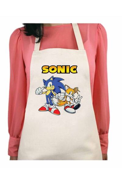 ART HEDİYE Best-Sold Sonic Permanent Printed Washable Kitchen Apron with Water Repellent Feature