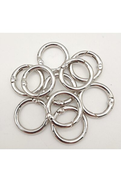 angel çanta aksesuar 10 قطع 2 سم حلقة زنبركية فضية اللون لحقيبة الحياكة