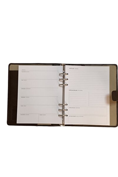 BON CARNET Acar Γνήσιο Δερμάτινο Καπιτονέ 18,5*23 cm 240 Σελίδες Ανεμελετημένος Οργανωτής Χωρίς Ημερομηνία Καφέ