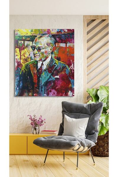 HDART Yağlı Boya Efektli Mustafa Kemal Atatürk Portresi Karizma Soyut Kanvas ...