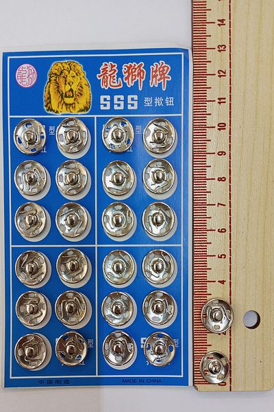Kent Pazarı Silver Colored Snap Button - Size 3, 48 Pieces