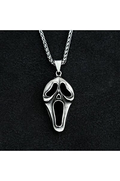 Herşey Nota Scream Çığlık Erkek Kadın Kolye Antik Gümüş Kaplama