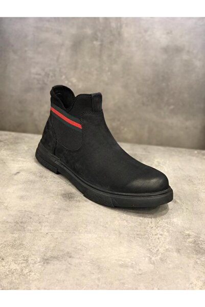 JAMES FRANCO Esnek Taban Sneakers Bağcıksız Kenar Lastikli Deri Erkek Bot