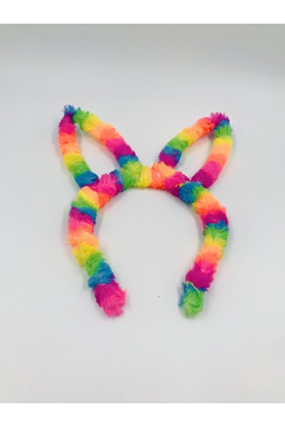 EBMER Κοριτσίστικο πολύχρωμο βελούδινο νέον στέμμα σε χρώματα ουράνιου τόξου