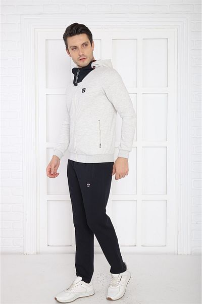Escetic بدلة رياضية Slimfit للرجال، مقنعين، 4 جيوب، 4 مواسم سنو ميلانج