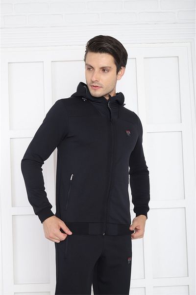 Escetic Ανδρικό αθλητικό σετ Slimfit, με κουκούλα, 4 τσέπες, 4 εποχές Navy Blue