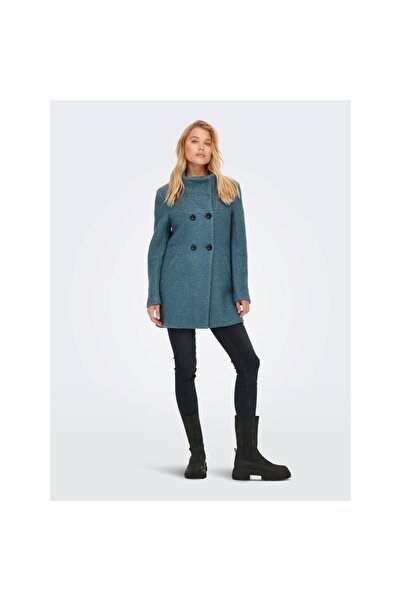 ONLY Petrol Mavi Kadın Yünlü Kaban 15205403