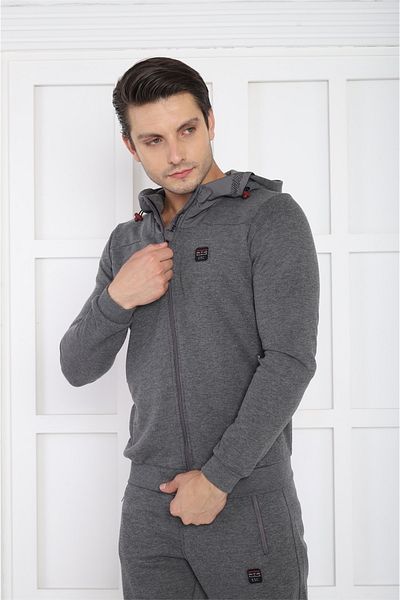 Escetic Ανδρικό αθλητικό Slimfit, Φούτσα με κουκούλα, 4 τσέπες, 4 Seasons G3 Melange Tracksuit