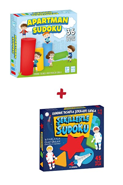 Tes Yayıncılık شقة سودوكو / سودوكو مع الأشكال مجموعة من 2