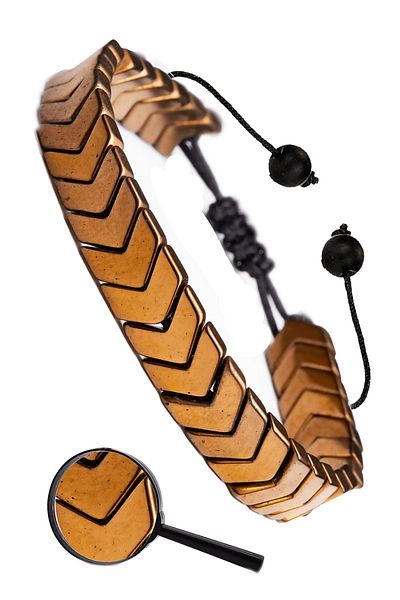 Tesbih Atölyesi Certified Arrow Sergeant Cut Rose Hematite Stone Bracelet - Tarnish Resistant
