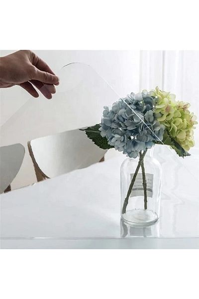Buycobox Oilcloth Table Cover Transparent 1.5 Mm Width: 70 Cm Thick PVC Table Cover Protector
