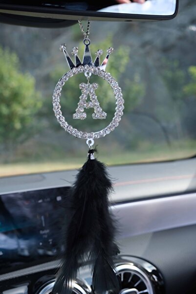 TASARIM ARABAM ATİKE ELİF AKIN حرف A و ريشة سوداء تتأرجح لصائد الأحلام