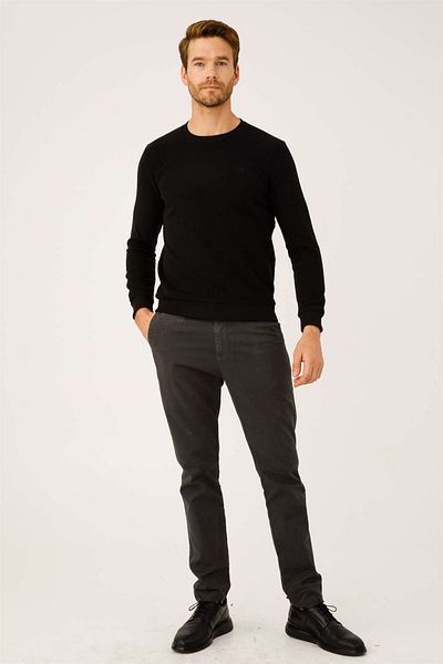 İgs Ανδρικό πλεκτό μαύρο Standard Crew Neck