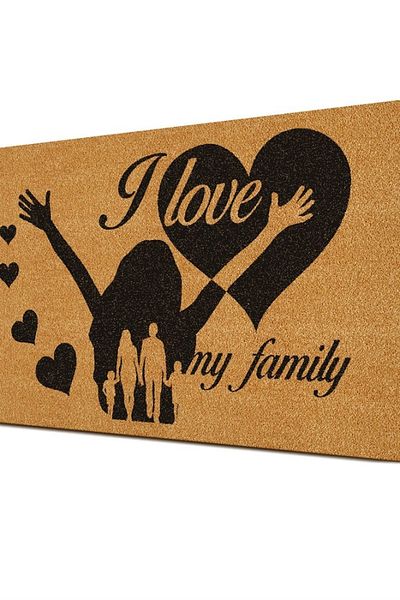 Decovetro Doormat Love My Family - Patterned Door Mat