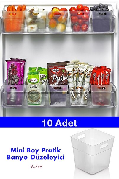 İndirimKap 10 Adet Banyo Organizeri Dolap Içi Düzenleyici Pamuk Kulak Pamuğu ...