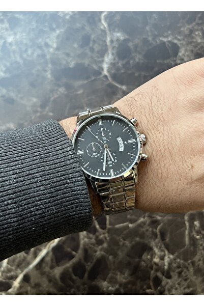 İSTLİV Steel Case Silver Color Men's Wristwatch with Calendar