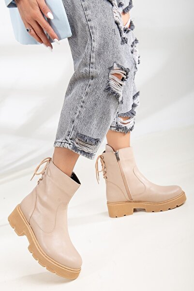 YAŞARYILDIZ AYAKKABI 1963 TEN BERİ Kalın Tabanlı Fermuarlı Arkadan Bağcıklı K...