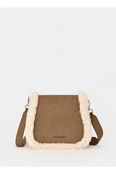 Les Visionnaires Açık Vizon Deri Kadın Mıknatıslı Omuz Çantası Ellinu2008