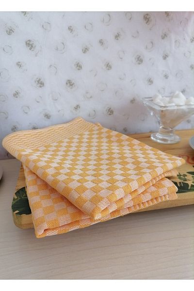 TİNİMİNİ HOME Pânză de uscare de bucătărie cu model carouri |   trei |   Dimensiune 40x60 |   Galben