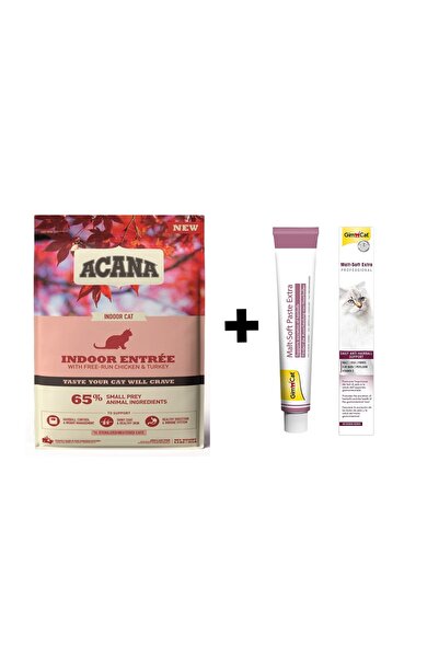 Acana Indoor Entree Sterilised Kedi Maması 4,5kg Ve Gimcat Malt Soft Extra 10...