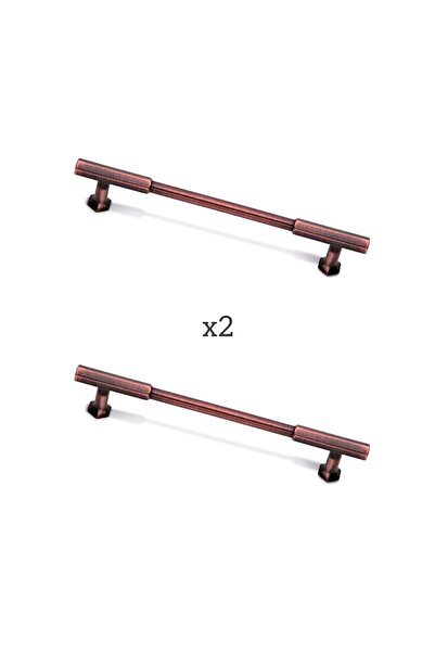 ARON (2 ADET) Yeni Piramit 586 Rustik Kulp Antik Bakır Mobilya Vestiyer Çekme...