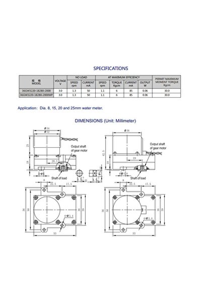 Arduino Dc 3v 1.3 Rpm 36g Tipi Akıllı Su Sayacı Vana Kontrol Motoru