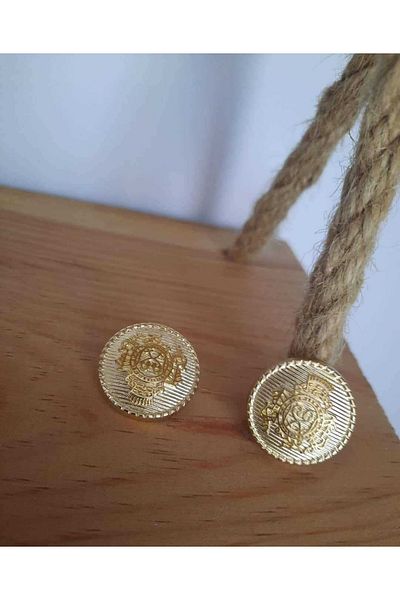 İMREN AKSESUAR Button Metal Blazer Jacket Button Set Free Yellow Coated
